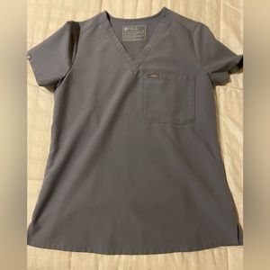 Figs scrub top - steel blue color